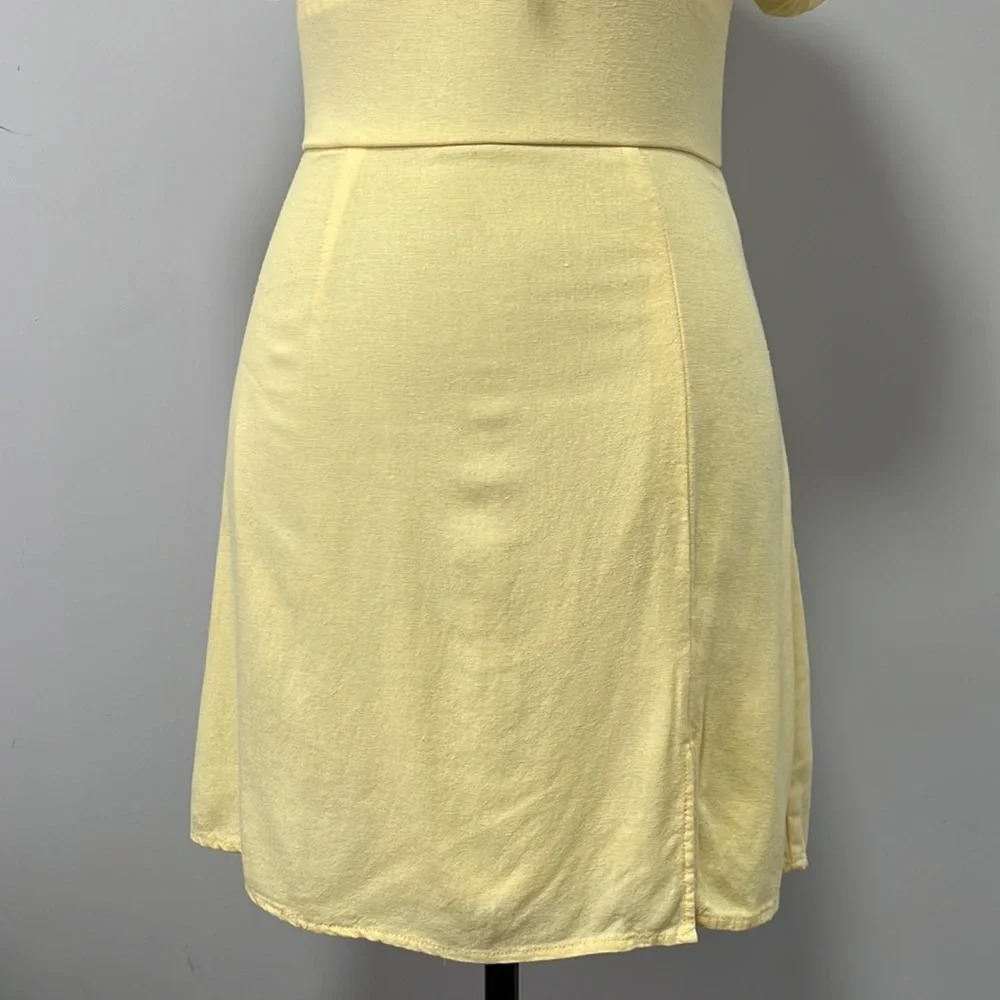 Altar’d State Butter Yellow Short Puff Sleeve Mini Dress size XS - Picture 3 of 8